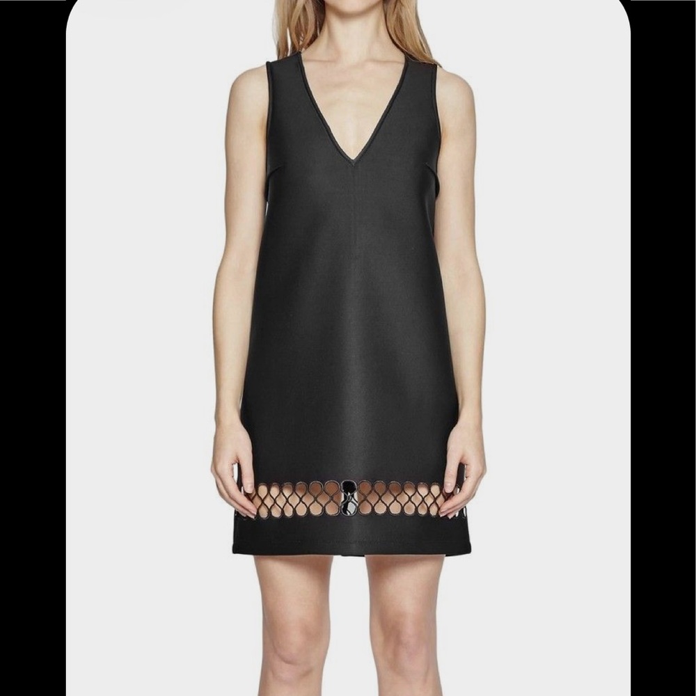 French Connection Clara Eight Black Scuba Shift Dress NWT